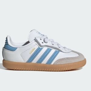 NIB Samba OG Comfort Closure Elastic Lace Shoes Sz 10k Cloud White/Ash Blue/Gum